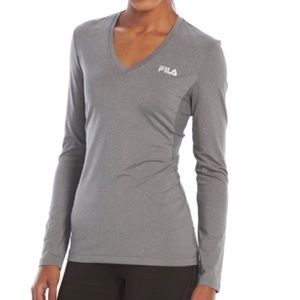 Fila Sport Grey Long Sleeve Workout Top